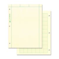 National Brand Computation Pad, Plain on Front Side / 5 X 5 Quad on Back Side, 8.5 x 11 Inches, Green Paper, 100 Sheets (42382)