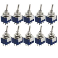 yueton 10 Pcs AC 125V 6A Amps ON/ON 6 Terminals 2 Position DPDT Toggle Switch