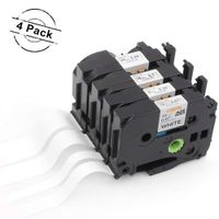 Compatible with Brother P-Touch TZe Tape TZe-221 9mm 0.35 Inch, TZe-231 12mm 0.47 Inch, TZe-241 18mm 0.7 Inch, TZe-251 24mm 1 Inch Black on White Label Tape 26.2 Feet (8m) 4-Pack