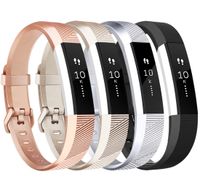 Tobfit Compatible with Alta Bands, 4 Pack, Soft TPU Classic Accessories Replacement Bands Compatible with Alta HR/Ace, Small Large (Large, Black/Champagne Gold/Rose Gold/Silver)