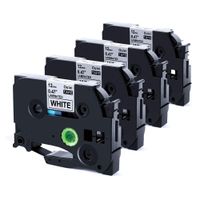 Replace TZe-231 4 Pack 12mm 0.47 inch Black on White Standard Laminated TZ-231 Tape, Compatible with Brother P-Touch Label Maker PT-D210 PT-H110 PT-D600 PT-1230PC PT-1280