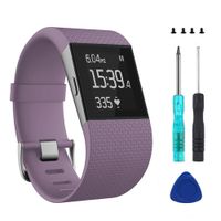 Wizvv Compatible Bands Replacement for Fitbit Surge, with Metal Buckle Fitness Wristband Strap Women Men Large Small (Violet,Small)