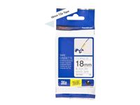 Brother TZe-FX241 Labelling Tape Cassette, Black on White, 18 mm (W) x 8 m (L), Flexible ID, Brother Genuine Supplies