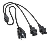 Pwr 2 Ft Power Cord Cable Splitter: UL Listed NEMA 5-15P to 2X IEC320C13 18AWG Replacement for LCD TV Plasma DLP LED Monitor Screen Vizio Samsung Toshiba Sony Philips Dell Asus Hp