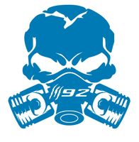 UR Impressions ABlu Claw Marks 392 Piston Gas Mask Skull Decal Vinyl Sticker Graphics for Cars Trucks SUV Vans Walls Windows Laptop|Azure Blue|5.5 Inch|UR688-AB