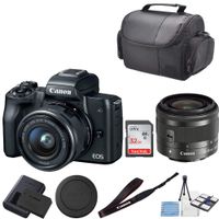 Canon EOS M50 Mirrorless Digital Camera with 15-45mm Lens + 32GB SanDisk Memory + Professional Carrying Case + Camera Deluxe Starter Kit