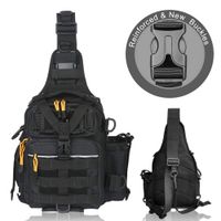 BLISSWILL Fishing Backpack Outdoor Tackle Bag Large Fishing Tackle Bag Water-Resistant Fishing Backpack with Rod Holder Shoulder Backpack (Black)