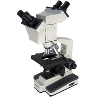 Omano Dual Head - Binocular Teaching Microscope - OMTM368 40x-1,000x - Double Layered Mechanical Stage - Eyepiece Pointer