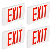 Hykolity Ultra Slim LED Exit Sign, Red Letter Emergency exit Lights, 120V-277V Universal Mounting Double Face - 4 Pack