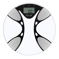 Escali BFBW200 Advanced Bioelectrical Impedance Analysis (BIA) Technology Calculates Body Fat/Water Percentages, Bathroom Scale, LCD Digital Display, 440lb Capacity, Clear