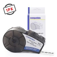 M21-500-595-WT Compatible Brady bmp21-plus White Vinyl Label Tape, 0.5" x 21',Black on White,High Adhesion Vinyl Film Label Tape,Work with Brady BMP21-PLUS,IDPAL,BMP21-LAB,LABPAL Label Maker Printer