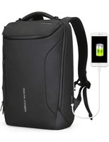 Water-proof Backpack Markryden large-capacity Modern rucksack Business Bags for men with USB Charging Port for School Travel hiking Work Pack Fits 17.3, 15.6 Inch Laptopop (Black (New))