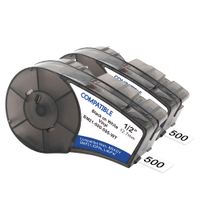 Samshion (M21-500-595-WT) Compatible Brady bmp21-plus Labels White Vinyl Label Tape for BMP21-PLUS,ID PAL, BMP21-LAB -0.75" Width, 21' Length, 2 Pack