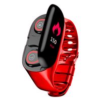 wudidianzi 2 in 1Smart Watch with Bluetooth Earphone Heart Rate Monitor Smart Wristband Fitness Tracker Bracelet