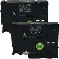 NEOUZA 2PK Compatible for Brother P-Touch Laminated TZe TZ Label Tape Cartridge 12mm x 8m (TZ-335 TZe-335 White on Black)