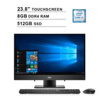 2019 Dell Inspiron 3000 23.8 Inch Full HD Touchscreen All-in-One Desktop (Intel Core i3-7130U 2.7GHz, Dual Cores, 8GB DDR4 RAM, 512GB SSD, WiFi, Bluetooth, HDMI, Windows 10) (Black)