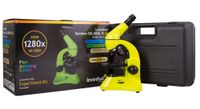 Levenhuk Rainbow 50L Plus Lime Student Microscope (64-1280x Magnification, Metal Body, Glass Optics) with Experiment Kit and Case