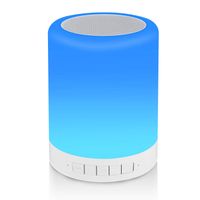 REAWUL Touch Bedside Lamp with Bluetooth Speaker Table Night Light 3 Touch Dimmable Modes and 7 Colors to Switch, Gift for Women Men Teens Kids
