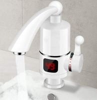 JXWWN 220V Tankless Electric Hot Water Heater Faucet,Plastic Material,Kitchen Fast Heating Tap Water Faucet with LED Digital Display,A
