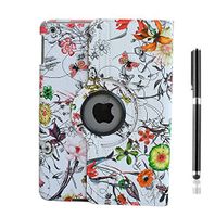inShang iPad Air iPad 5 Case Cover Stand, Novelty Flower Pattern with Automatic Wake / Sleep, 360 degree rotating Case (iPad Air, Butterfly - pink)