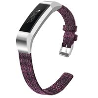 OenFoto Bands Compatible Fitbit Alta HR/Fitbit Alta/Ace, Adjustable Nylon Wristband Replacement Watch Band Strap Accessory Bracelet for Fitbit Alta HR/Fitbit Alta Smart Watch, Large Black/Purple