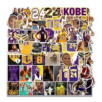 Fuguan Kobe Stickers, 75 Pcs Waterproof Vinyl Plastic Stickers for Bicycle Skateboard Luggage Decal, 6-10cm