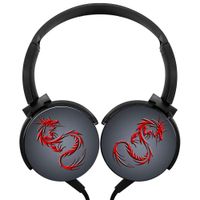 Wired Stereo Headphone Red Dragon Noise Cancelling Over Ear Headphones with Microphone Portable Headset Earphone Earpiece