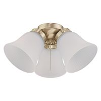 Westinghouse Lighting 7784500 Three LED Cluster Ceiling Fan Light Kit, Polished Brass Finish with Frosted Ribbed Glass