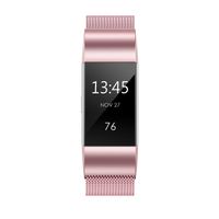 QusFy Metal Band Compatible with Fitbit Charge 2, Slim Thin Stainless Steel Metal with Magnetic Closure Replacement Accessories Small Large for Women Men, Black, Silver, Champagne, Rose Gold, Colorful