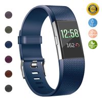 JOMOQ Replacement Bands Compatible for Fitbit Charge 2, Adjustable Breathable Sport Wristbands Silicone Accessories Women Men