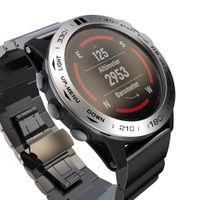 Yukuai Smart Watch Metal Sense Matte Frame Cover Case for Garmin Fenix 5X Scale Watch, Etched Bump Diving Timing Stainless Steel Cover Anti Scratch Metal Case Scratch Resistant (Silver)
