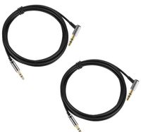 LASMEX 2.5mm to 3.5mm Aux Cable (2-Pack), 3.9ft Stereo Audio Replacement Cord Compatible with Bose Quietcomfort QC35 QC25 SoundLink SoundTrue, Audio-Technica ATH-M50x M40x M30x Headphone and More