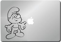 Smiling Papa Smurf - Vinyl 5" tall (Color BLACK) - decal laptop tablet skateboard car windows stickers