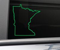 Nashville Decals Minnesota Vinyl Decal Laptop Car Truck Bumper Window Sticker, 5.5" x 5", Lime Green