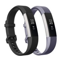 Fundro Replacement Bands Compatible with Fitbit Alta Bands and Alta HR Band, Newest Sport Strap Wristband with Secure Buckle for Women Men Boys Girls, 2- Pack (Large, A Black+Gray)