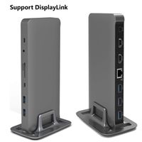Cacoy USB C & USB A Triple Display Universal Laptop Docking Station Aluminum Design for MacBook Chromebook USB C and Windows Computers (2HDMI,Mini DP,5USB3.0,SD/TF,Gigabit Ethernet,Audio,Type-C PD)