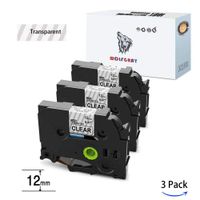 Wolfgray 3 Pack Compatible Brother Tze-131 Tapes Tze131 Tz131 P-touch TZe Label Tapes for Brother P Touch PTD-210 PT-H100 PT-H110 PT-D400 PT-1280 PT-1880(12mm x 8m Black on Clear Laminated Label Tape)