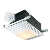 Broan-NuTone 655 Bath with Fan and Light with Heater, 70 CFM 4.0 Sones, White Plastic Grille