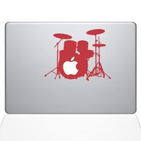 The Decal Guru Star Drummer Decal Vinyl Sticker, 11" MacBook Air, Red (1607-MAC-11A-DR)