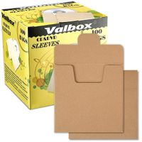 ValBox 100 Packs CD Kraft Paper Sleeves Envelopes 5 x 5 Inches Brown DVD Paper Cardboard Envelopes CD Paper Storage Holder Covers