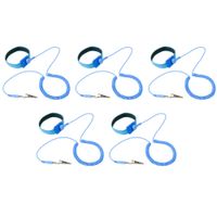Kingwin Anti Static Wrist Strap 5 Pack Blue, Adjustable ESD Wrist Band Fits Your Wrist Comfortably. Grounding Bracelet to Protect Your PC Computer or Electronics from Static Electricity