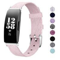 NANW Compatible with Fitbit Inspire HR/Inspire Bands Large Small, Woven Fabric Accessories Strap Wristband Women Men for Inspire & Inspire HR Smartwatch (Silk Pink, Large (6.2"-8.9"))