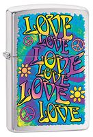 Zippo Personalized Message Engraved Customized Gift for Him for Her Love Peace Indoor Outdoor Windproof Lighter