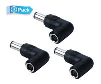 Iwlikey 7.4mm to 7.4mm for Dell Latitude Inspiron XPS Studio Vostro/Hp Pavilion Probook Elitebook Envy Compaq Presario Laptop Charger, Right Angle 90-Degree Power Adapter Connector Converter [3Pack]
