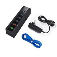 KOOTION USB 3.0 Hub Powered Charging Hub 6-Port (4 High Speed USB3.0 Data Transfer Ports + 1 Quick Charging Port 24W + 1 Smart Charging Port)