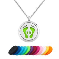 Moonlight Collections Family Jewelry Footprints Locket Aromatherapy Necklace Diffuser Pendant