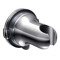 Vacuum Suction Cup Shower Head Holder Adjustable Removable Chrome Hand-held Adhesive Shower Head Bracket Reusable Waterproof Wall Mount Bidet Sprayer Holder With Adhesive 3M Stick Disc for Bathroom
