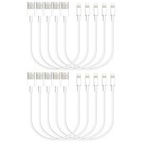 CableCord Short USB Lightning Charging Cable/Data Sync USB Compatible for iPhoneX Case/8/8 Plus/7/7 Plus/6/6s Plus,iPad Mini- White, 8-inch, 10-Pack