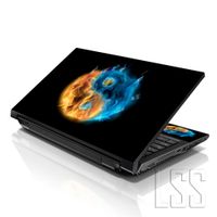 LSS 15 15.6 inch Laptop Notebook Skin Sticker Cover Art Decal Fits 13.3" 14" 15.6" 16" HP Dell Lenovo Apple Asus Acer Compaq (Free 2 Wrist Pad Included) Ying Yang Fire