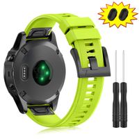ZEROFIRE Bands for Garmin Fenix 5 and Fenix 5 Plus Watch Strap Replacement Silicone Band Compatible with Forerunner 935, 945, Approach S60, Quatix 5 Smartwatch, Including Anti-dust Plug - Lime Green